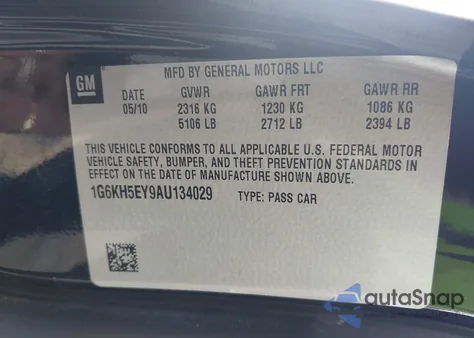 2010 Cadillac Dts Premium Collection z USA, uszkodzony, nr VIN 1G6KH5EY9AU134029